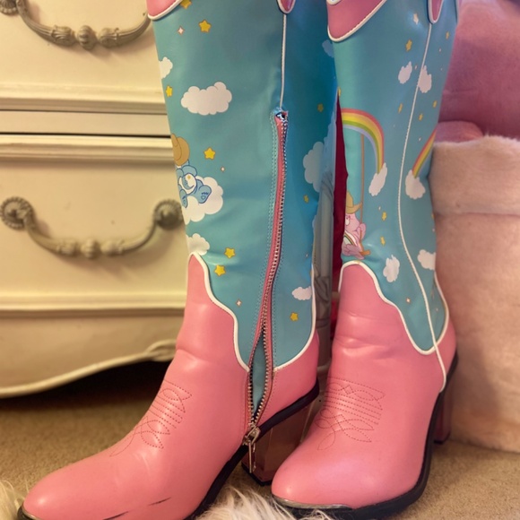 Dolls Kills Care Bear (Vintage) Leather Cowboy Boots Maximalism Heels size 8.5 - Picture 2 of 8
